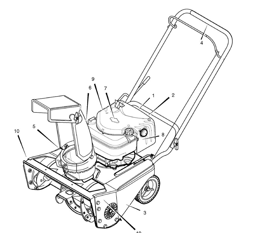 Decals Diagram and Parts List for 621401X110NB-SN421 2006 Briggs and Stratton Snow Blower